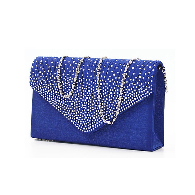 Groupcow New Ladies Evening Handbags Bridal Wedding Bag Handbag (Royal Blue) - Image 1